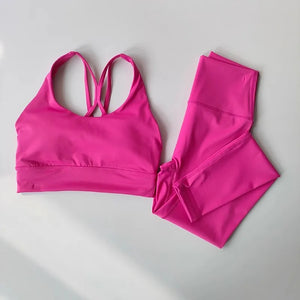 Women Yoga Set 2pcs Sport Suit Gym Wear