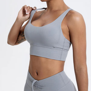 Push up Sports Bra Gym Top Cross Back