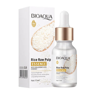 5pcs BIOAQUA Rice Raw Pulp Face Serum Hyaluronic Acid Face Essence