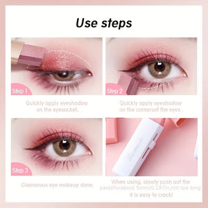 2 In 1 Pearly Highlighter Eyeshadow Stick Makeup Waterproof Long