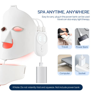 Led Facial Mask With Neck Red Led Light Therapy Flexible Soft Mask
