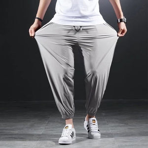 Summer Quick-drying Ice Silk Casual Pants Men's Ultra-thin Elastic