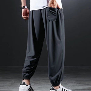 Summer Quick-drying Ice Silk Casual Pants Men's Ultra-thin Elastic