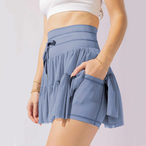 High Waist Dress Lace-up Sports Skirt With Anti-exposure Safety Pants Summer Fashion