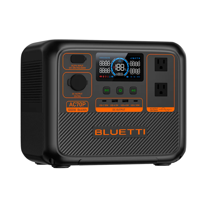 BLUETTI AC70P Portable Power Station | 1000W 864Wh