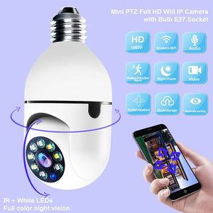 1080P Bulb 4X Zoom Camera E27 Home 5GWiFi Alarm Monitor