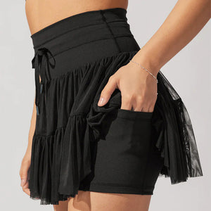 High Waist Dress Lace-up Sports Skirt With Anti-exposure Safety Pants Summer Fashion