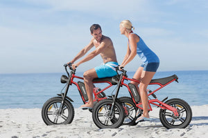 Hidoes® B6 1200W Electric Fat Bike, 20"x4" Fat Tire eBike, 48V 15.6Ah Battery, 50 Miles Long Range - Red Color