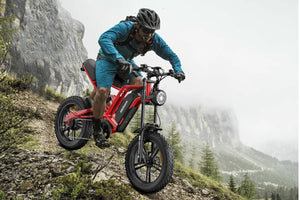 Hidoes® B6 1200W Electric Fat Bike, 20"x4" Fat Tire eBike, 48V 15.6Ah Battery, 50 Miles Long Range - Red Color