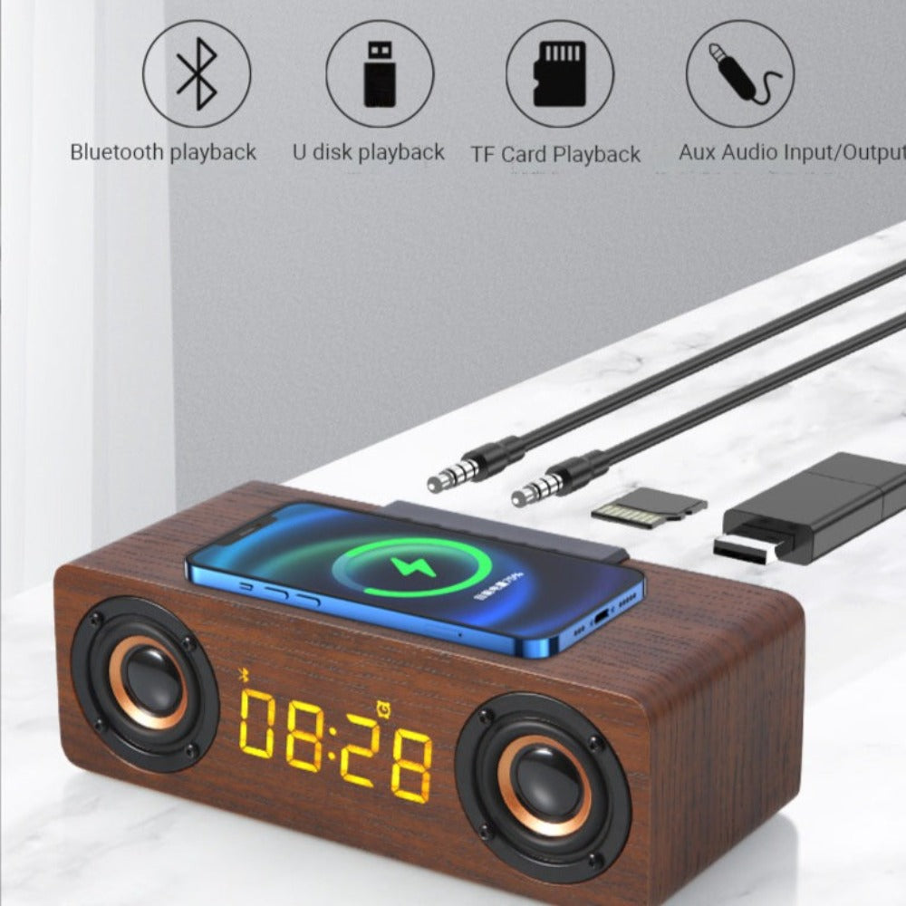 Multifunctional Wooden Retro Alarm Clock - 4msproducts