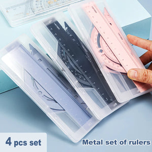Metal Ruler School Drawing Measuring Triangle Ruler for Kids