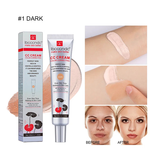 45ml Color Correcting CC Cream Facial Centella Asiatica Repair BB