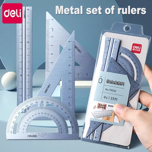 Metal Ruler School Drawing Measuring Triangle Ruler for Kids