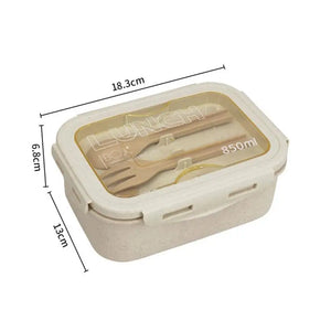 Wheat Straw Lunch Box Healthy BPA Free Bento Boxes Microwave