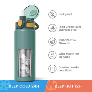 Thermos Bottle with Straw 600ml 720ml Stainless Steel Thermal