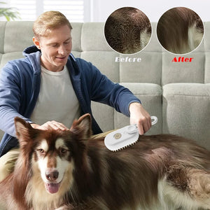 Pet Steam Brush Cat Dog Cleaning Steamy Spray Massage