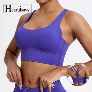 Push up Sports Bra Gym Top Cross Back