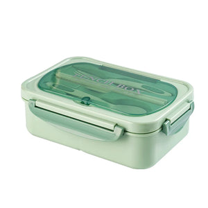 Lunch Box with Tableware Square Divided Microwave