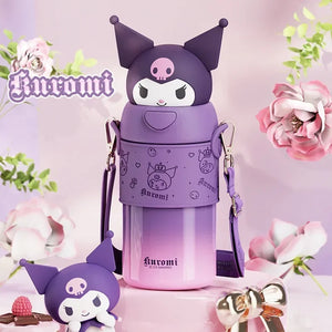 560ml Sanrio Kuromi Hello Kitty Stuff Kids Thermos Cup Insulated