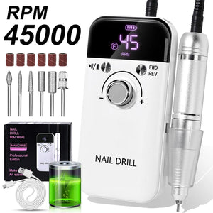 45000RPM Rechargeable Electric Nail Drill Machine Professional Nail