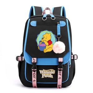 Disney Winnie the Pooh Backpacks Teenager USB Charging Laptop Backpack