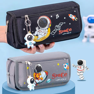 Cartoon Space Astronaut Pencil Case Large Capacity Canvas Pencil Bag