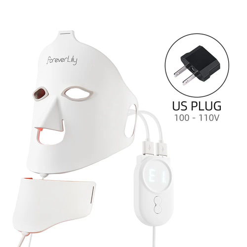 Led Facial Mask With Neck Red Led Light Therapy Flexible Soft Mask