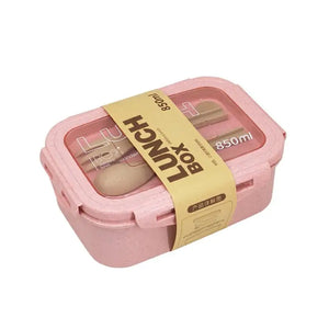 Wheat Straw Lunch Box Healthy BPA Free Bento Boxes Microwave