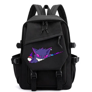 Pokemon Anime Cartoon Waterproof Pikachu Gengar Dacron Schoolbag