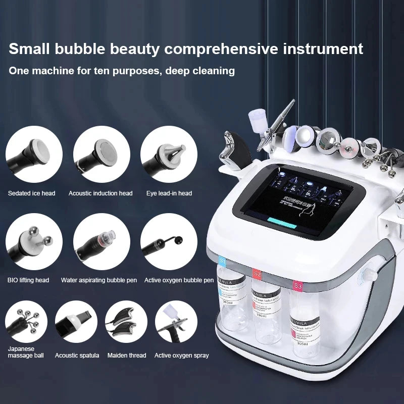 11 In 1  facial Machine H2o2 Aqua Peeling Lift Skin Bubble Moisturizer