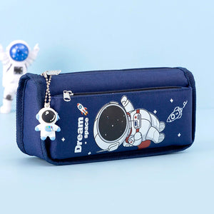 Cartoon Space Astronaut Pencil Case Large Capacity Canvas Pencil Bag