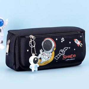 Cartoon Space Astronaut Pencil Case Large Capacity Canvas Pencil Bag