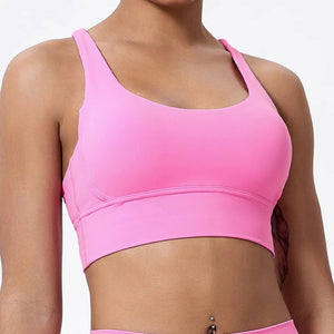 Push up Sports Bra Gym Top Cross Back