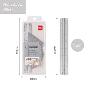 Metal Ruler School Drawing Measuring Triangle Ruler for Kids