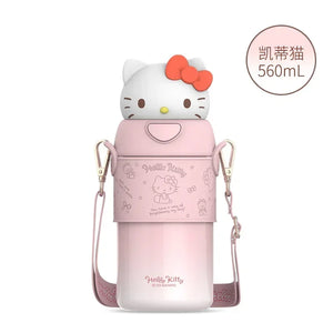 560ml Sanrio Kuromi Hello Kitty Stuff Kids Thermos Cup Insulated