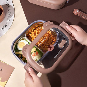 Portable Stainless Steel Lunch Box Leakproof Kawaii Cartoon Bento Box