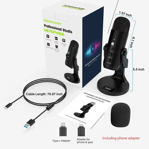 USB Microphone for PC Mac Gaming Recording Streaming Podcasting,