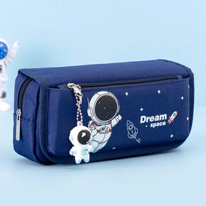 Cartoon Space Astronaut Pencil Case Large Capacity Canvas Pencil Bag