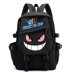 Pokemon Anime Cartoon Waterproof Pikachu Gengar Dacron Schoolbag