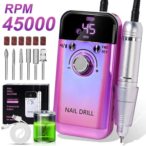 45000RPM Rechargeable Electric Nail Drill Machine Professional Nail