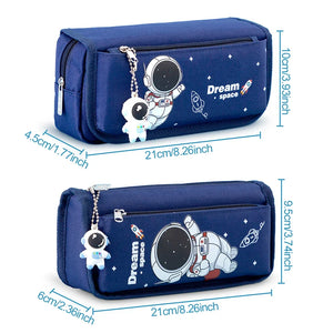 Cartoon Space Astronaut Pencil Case Large Capacity Canvas Pencil Bag