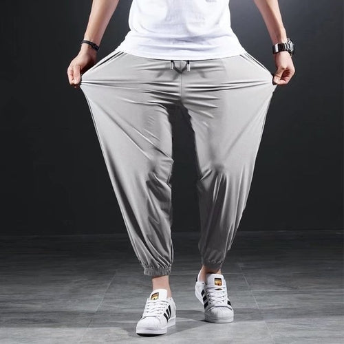 Summer Quick-drying Ice Silk Casual Pants Men's Ultra-thin Elastic