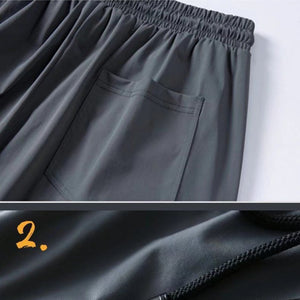 Summer Quick-drying Ice Silk Casual Pants Men's Ultra-thin Elastic