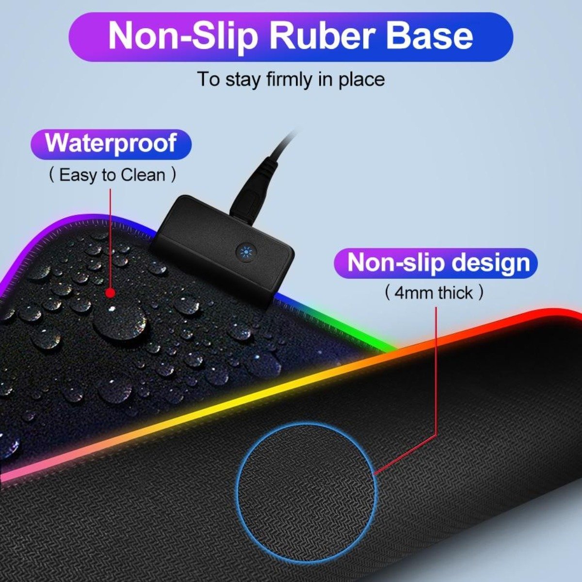 RGB Gaming Light Up Mouse Pad - 4msproducts